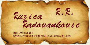 Ružica Radovanković vizit kartica